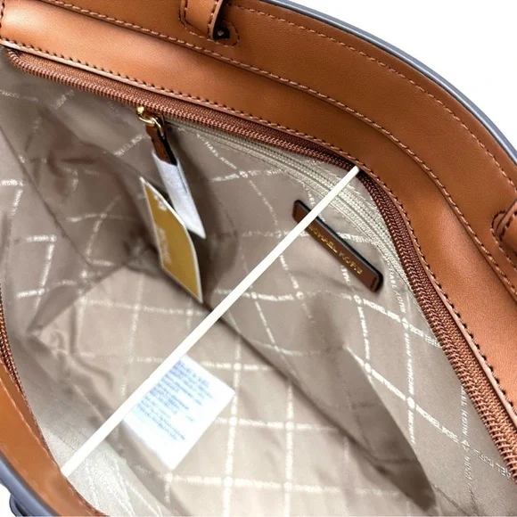 Michael Kors Jet Set Medium Pocket Tote Bag Luggage Brown